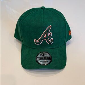 New Era Green Atlanta Braves 9FORTY Hat with Orange Trim